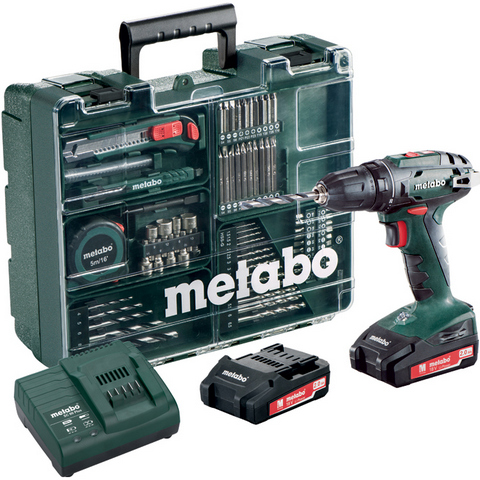 Metabo BS 18 SET Borrskruvdragare med 2,0Ah batterier och laddare