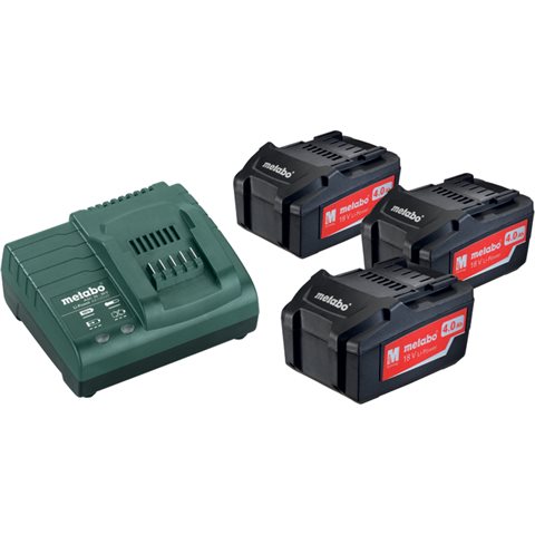 Metabo BAS-SET Laddpaket med 3st 4,0Ah batterier och laddare