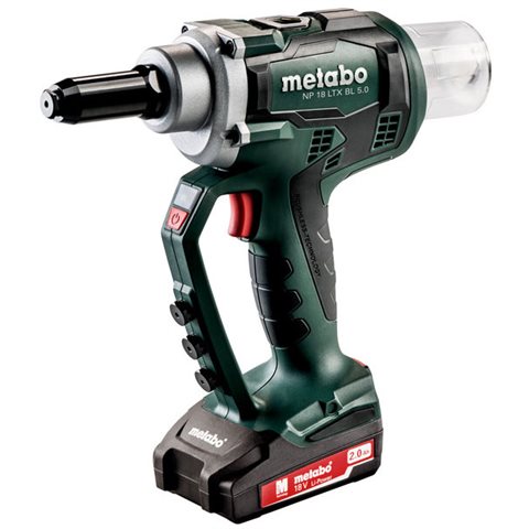Metabo NP 18 LTX BL 5.0 Nitpistol med 2,0Ah batterier och laddare