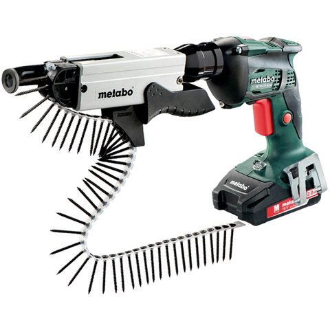 Metabo SE 18 LTX 4000 + SM 5-55 Gipsskruvdragare med 2,0Ah batterier och laddare