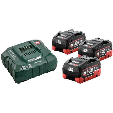 Metabo Bas-set Laddpaket 3st 5,5Ah batterier