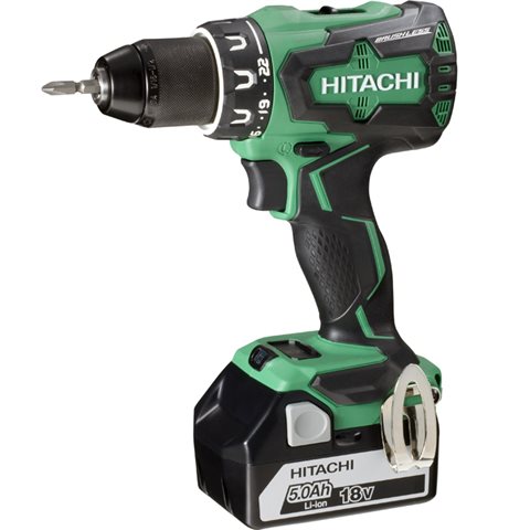 Hitachi DS18DBSL Borrskruvdragare med 5,0Ah batterier och laddare